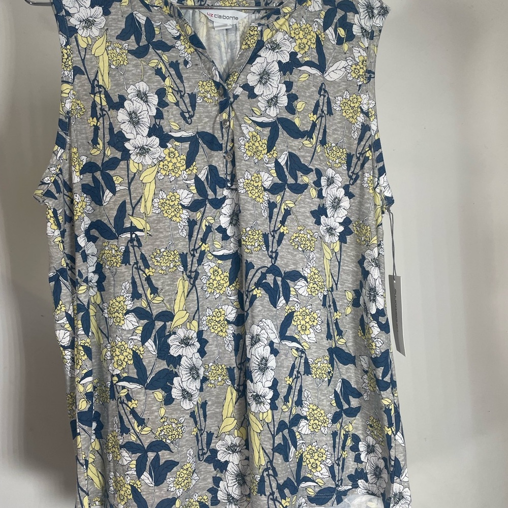 Liz Claiborne Blue Ruffled Blouse with Peter Pan Collar